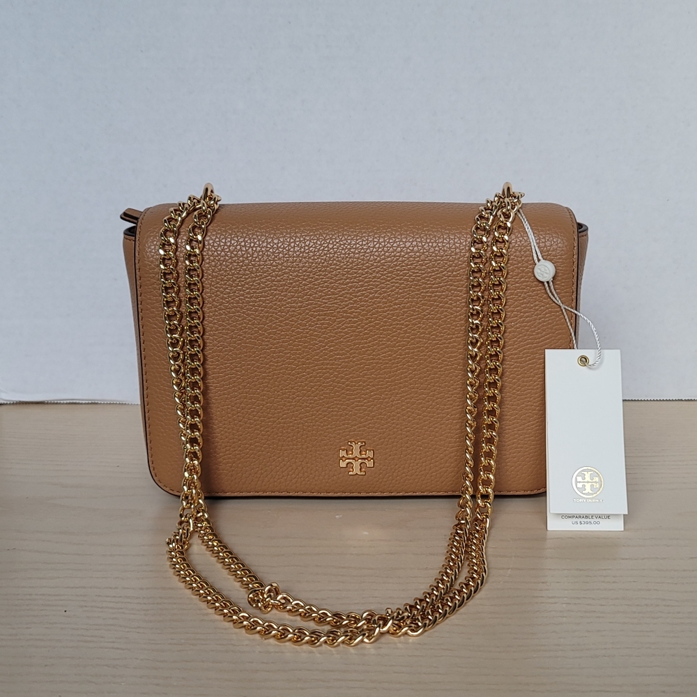 Tory Burch Carter Shoulder Bag  Leather Chain Strap Color Cardamon